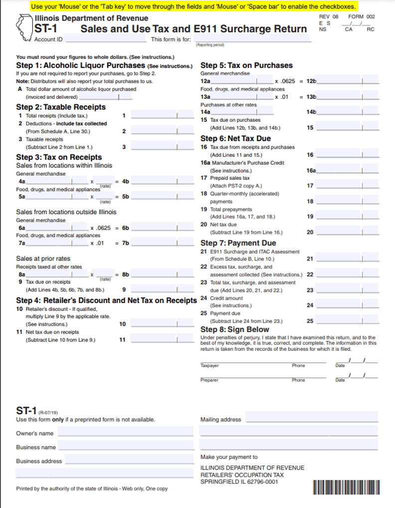 Illinois’ ST-1 form
