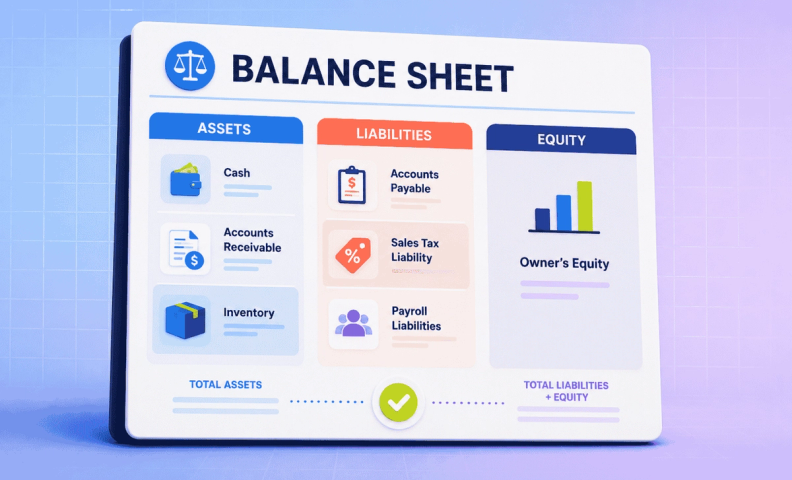 Ecommerce balance sheet accounts