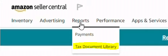 where Amazon’s Tax Document Library is located 