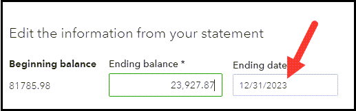 mismatching ending date in QuickBooks Online